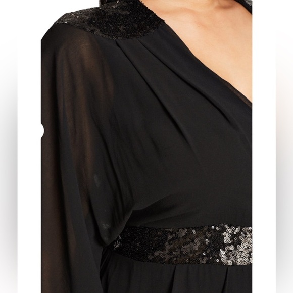 CITY CHIC Sequin Wrap Dress - Black Size 14 NWT - Picture 5 of 13